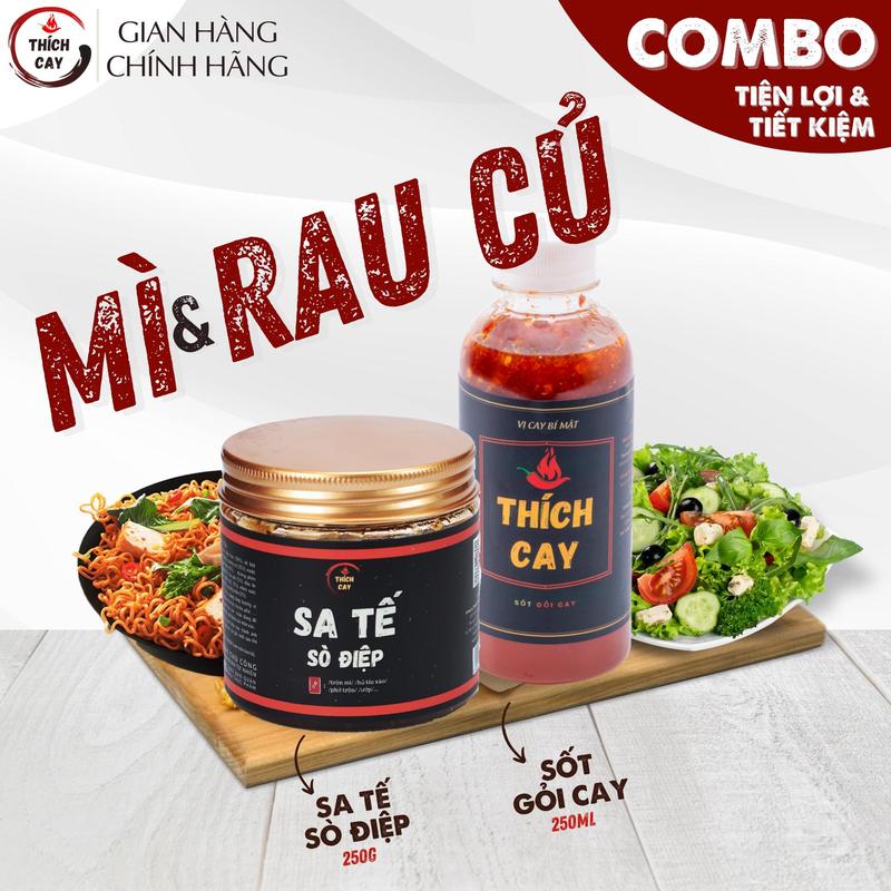  Combo Sốt trộn đa năng - Sa tế sò điệp 250g và Sốt gỏi cay 250ml Gia Vị Nước Sốt 