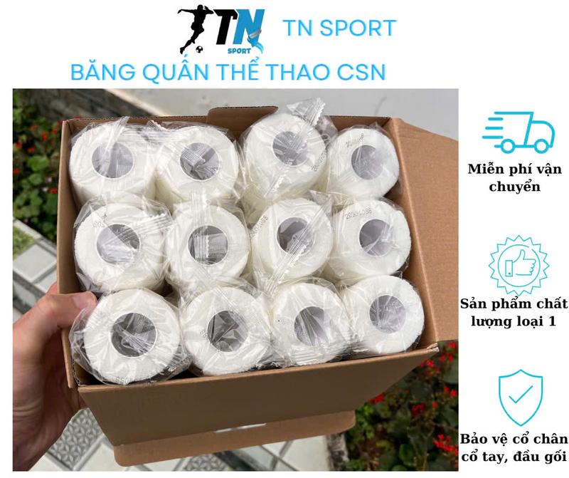Combo 12, 24, 30, 48 cuộn Băng keo thể thao cao su non, quấn cổ chân cổ tay tránh chấn thương khi chơi thể thao - Sport băng  cuốn bangke  othethao