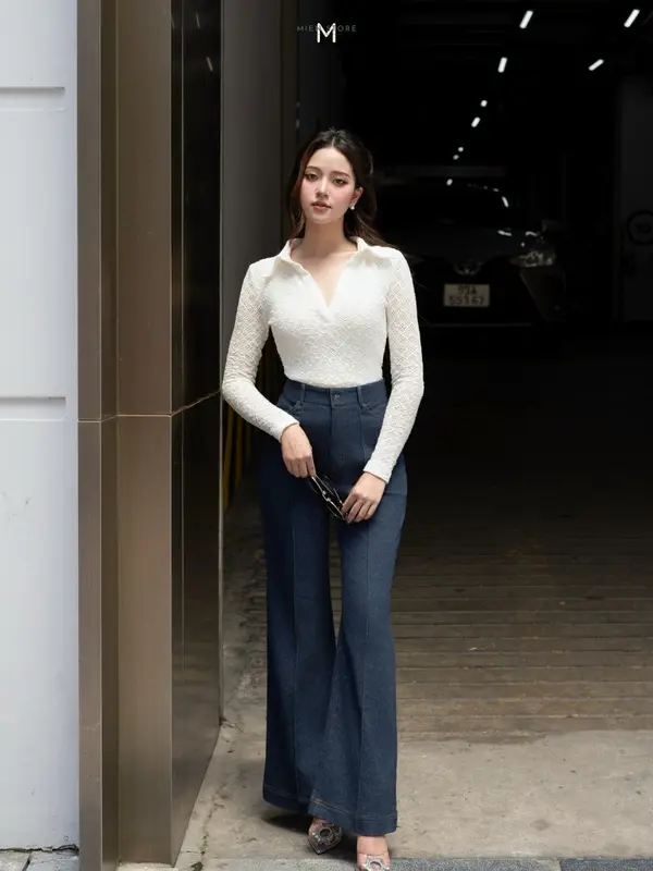 MIEN STORE Quần Jeans nữ ống suông loe công sở Lisa Women 1 Pants 3