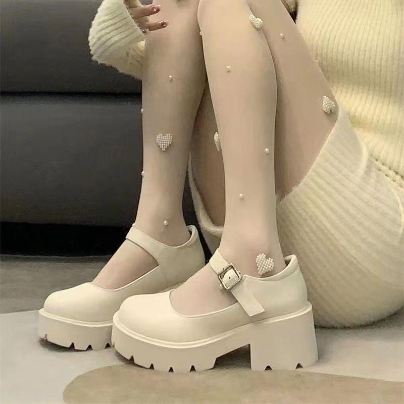 Product Introduction of Giày Cao Gót Đế Xuồng Gót Chunky, Giày Da Nhỏ Giày Lolita Cao Gót Anh Quốc Cho Nữ, Phong Cách JK, Giày Mary Jane Cổ Điển, Hàng Mới Về 2024 4