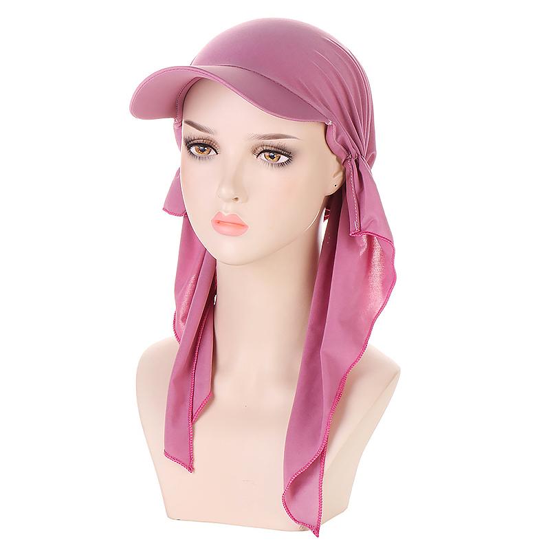 Product Introduction of Women's Cap Solid Color Headscarf Muslim Multicolor Hijab Baseball Cap Classic Turban Hat Fashion Women Outdoor Islamic Instant Hijabs Caps Sun Hats 19