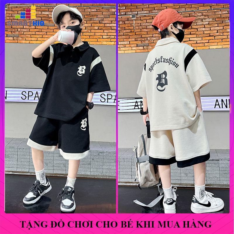 Quần áo hè thời trang bé trai 18-50kg từ 6-14 tuổi mẫu polo B. Đồ bộ bé trai, set đồ bé trai, bộ quần áo mùa hè, đồ bộ cộc tay hè bé trai