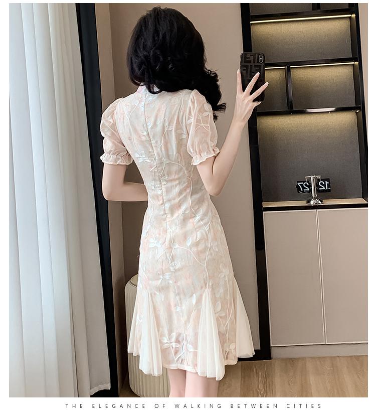 Product Introduction of Improved Cheongsam Floral Dress for Women Summer 2025 New Elegant Fairy Dress for Daily Wear 20