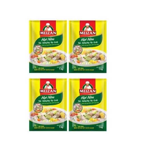 4 Bịch hạt nêm Meizan - mỗi bịch 1kg -   - hạt nêm từ thịt xương ống tủy cà rốt Gia Vị bột  nêm