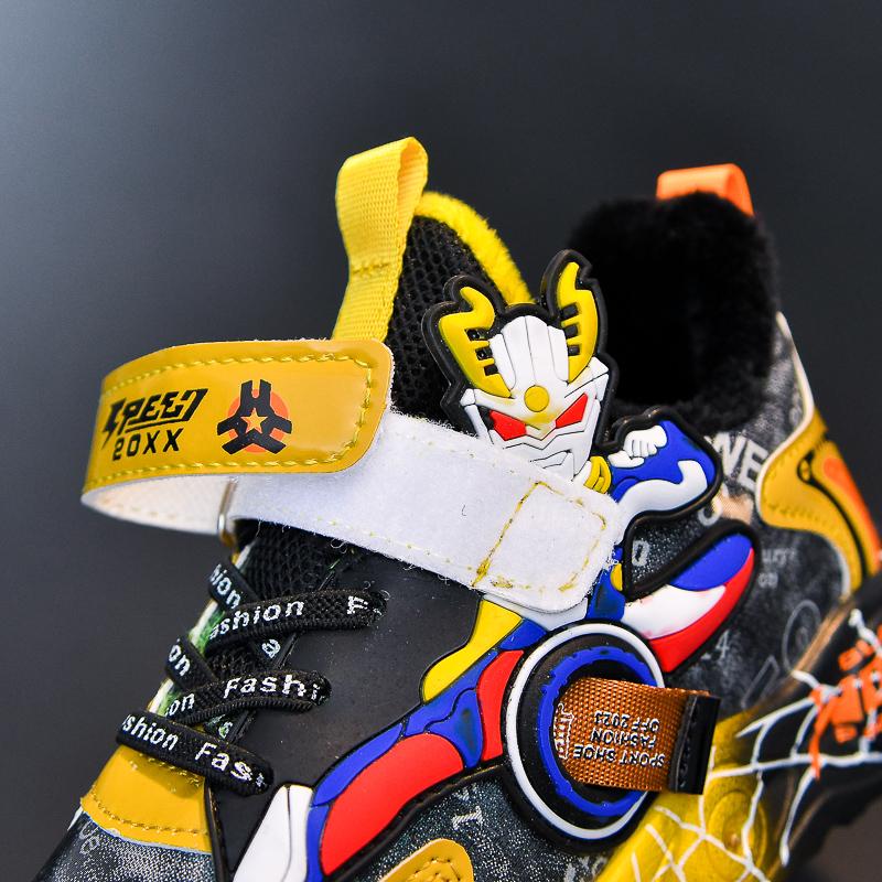Product Introduction of High Quality Fashion Boys Light Shoes Comfortable Lightweight Kids Sport Shoes with Led 25
