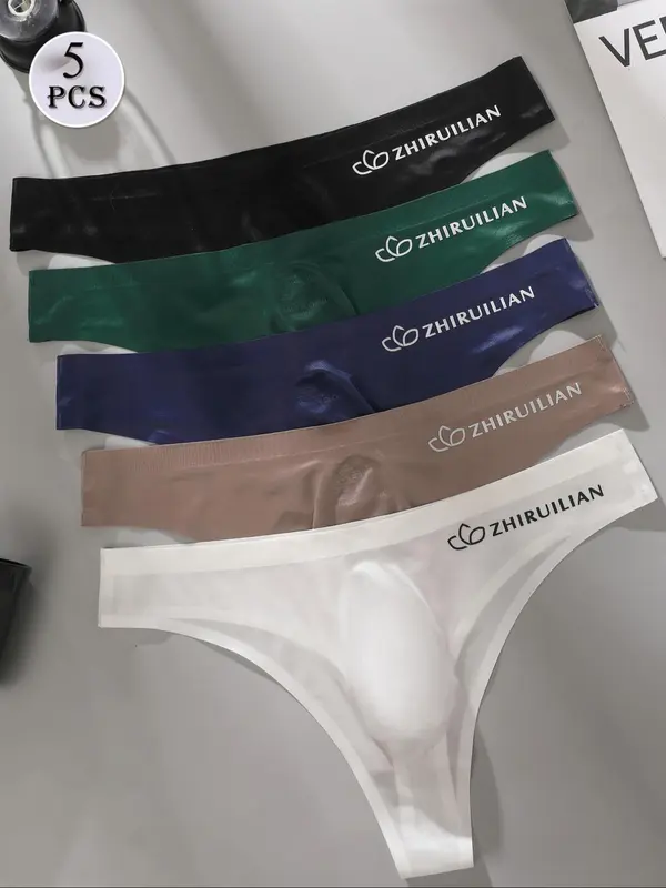 Women's Letter Print Thong, Soft Comfy Breathable Panty for Daily Wear, Women's Underwear for All Seasons 0