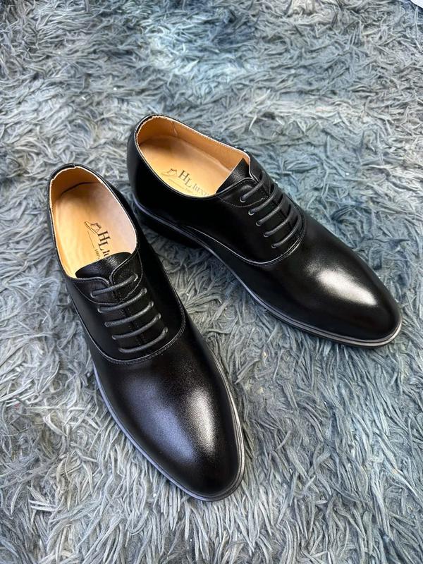 Giày Tây Nam Buộc Dây Tăng Chiều Cao 7cm Đế Ca Su Nhập Lịch Lãm Shoes - Cao Su 5