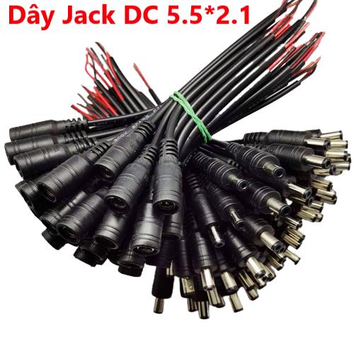 Jack nguồn DC Đực, Cái 5.5*2.1mm có dây dùng cho camera - Lõi dây đồng nguyên chất Hàng Xịn màu đen