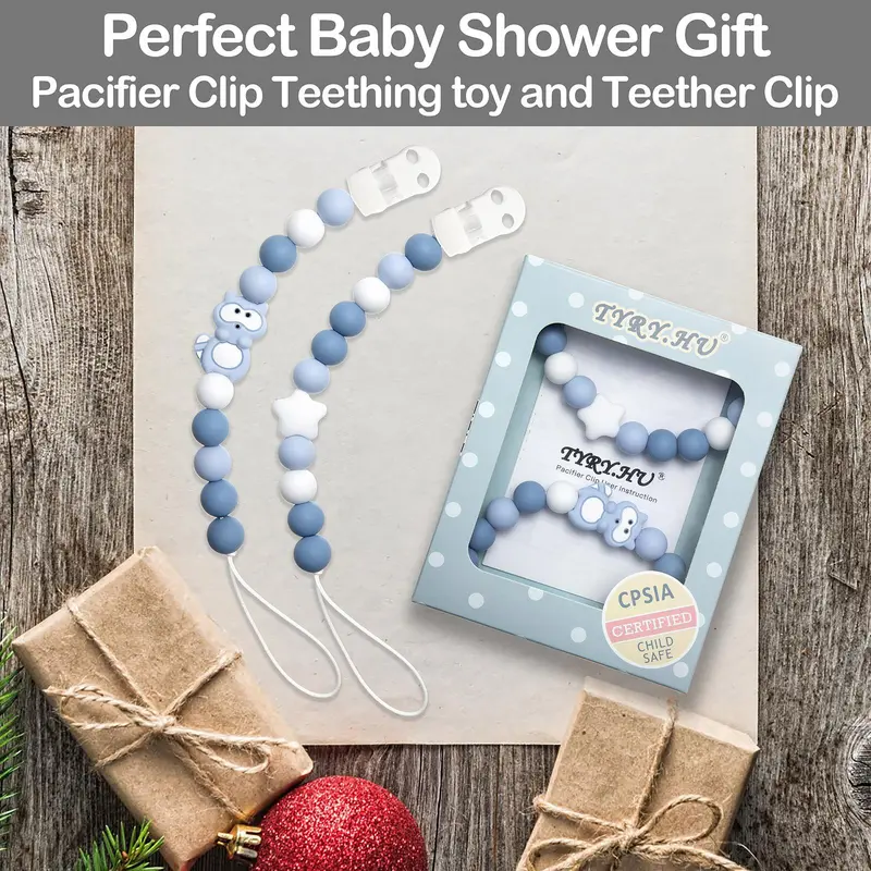 Silicone Pacifier Chain, 2 Counts/set Baby Teether Pacifier Anti-drop Chain, Baby Teething Relief Pacifier Holder, Baby Teether, Baby Care & Health 6