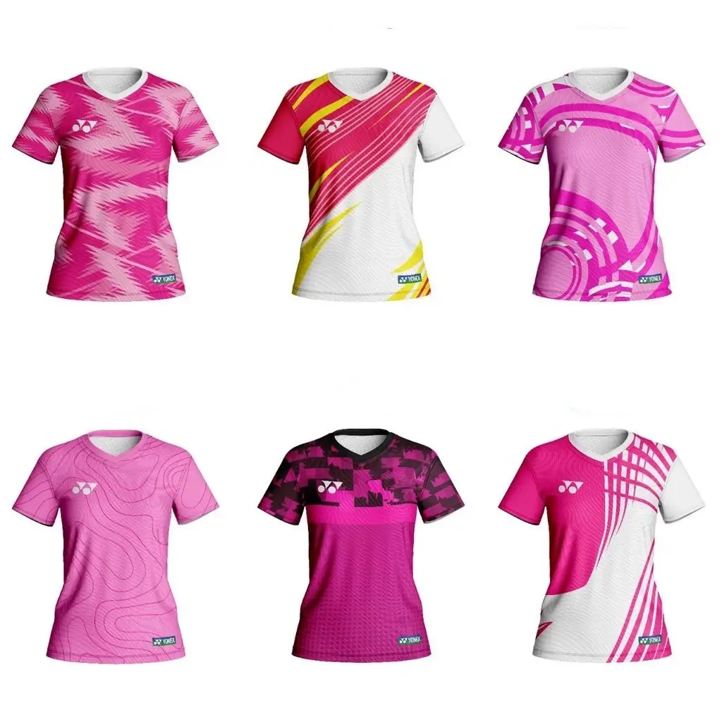 Fully Sublimated Yonex 2025 New Women's Badminton Sportswear Short-sleeved Custom Badminton Shirt