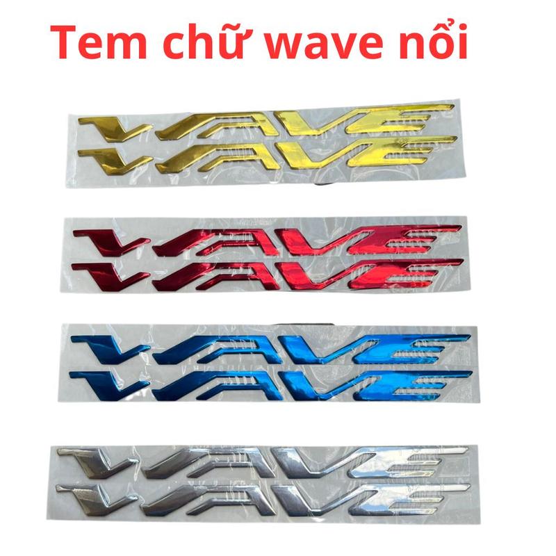  Tem chữ wave nổi dán cho các dòng xe wave như wave a 50 100 110 chất liệu abs cao cấp chống nước không phai màu 