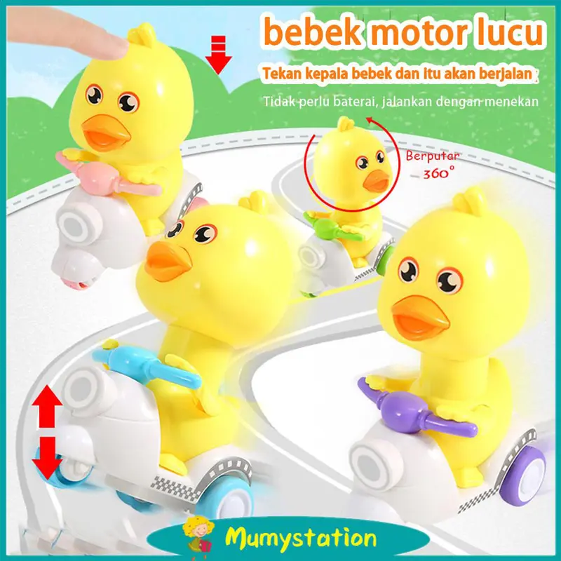 Mumystation Mainan bebek motor tanpa baterai mainan anak bayi lucu bebek Permainan Plastik Toys Toys 0