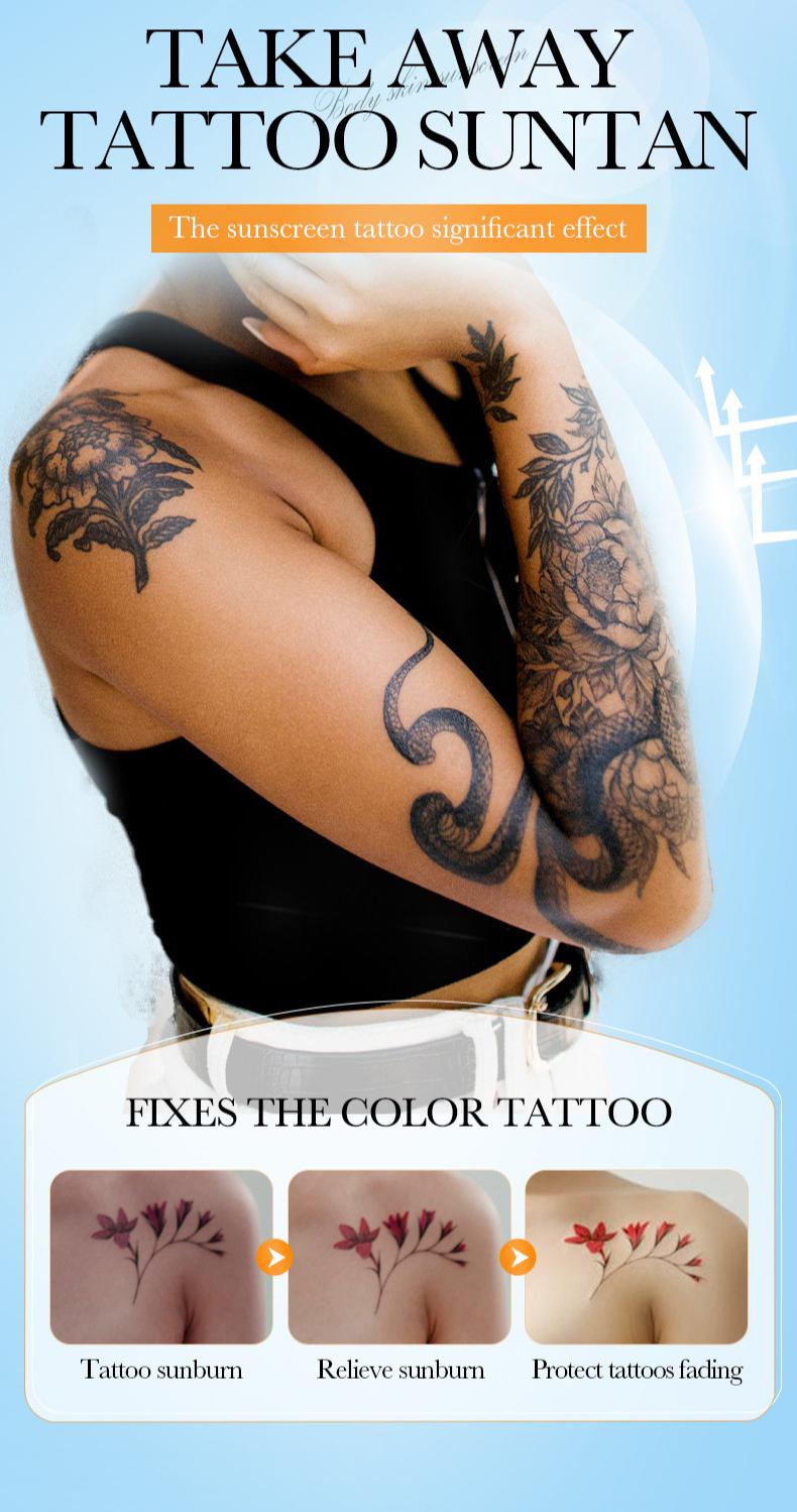 Product Introduction of 60g Tattoo Protects Colors Sunscreen SPF30+ PA+++ Protecting Tattoo Skins Full Spectrum Protection Soothing Moisturize Ultraviolet-Proof  Waterproof Body Care 8