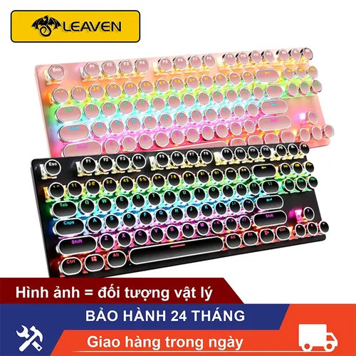 bàn phím cơ máy tính có dây LEAVEN K550 Pro hotswap gaming blue switch LED cyberpunk bàn phím máy tính cơ