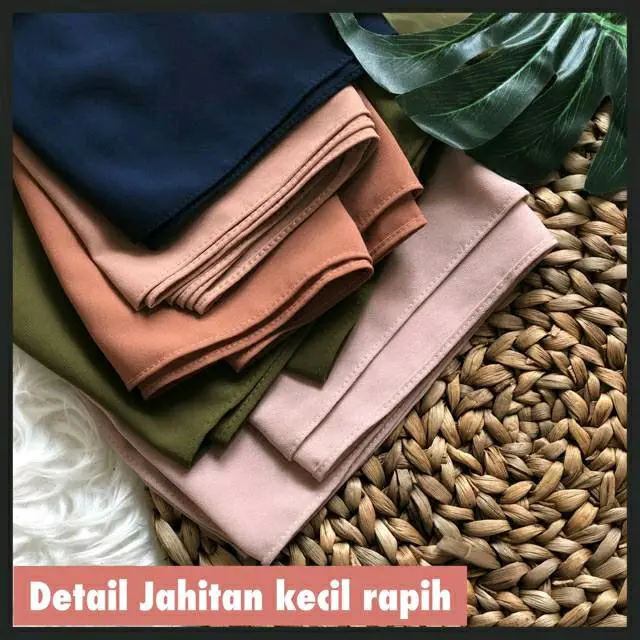Pahmina warna coklat mahogany | Kerudung Pashmina Ceruty Babydoll Jahit Tepi Kecil Jilbab Panjang Wanita Muslim Ceruti  Syal Instan Hitam 2