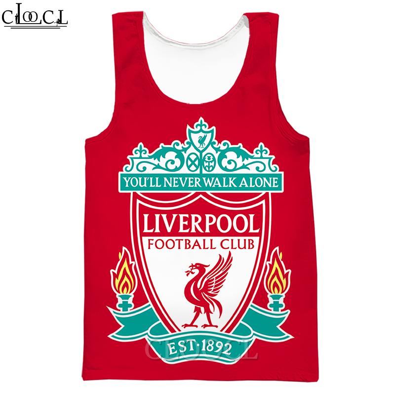 CLOOCL Liverpool League Logo 3D Printing Casual Vest Summer Men and Women  Team logo sleeveless vest, classic red design, a must-have for L.F.C.fans 3