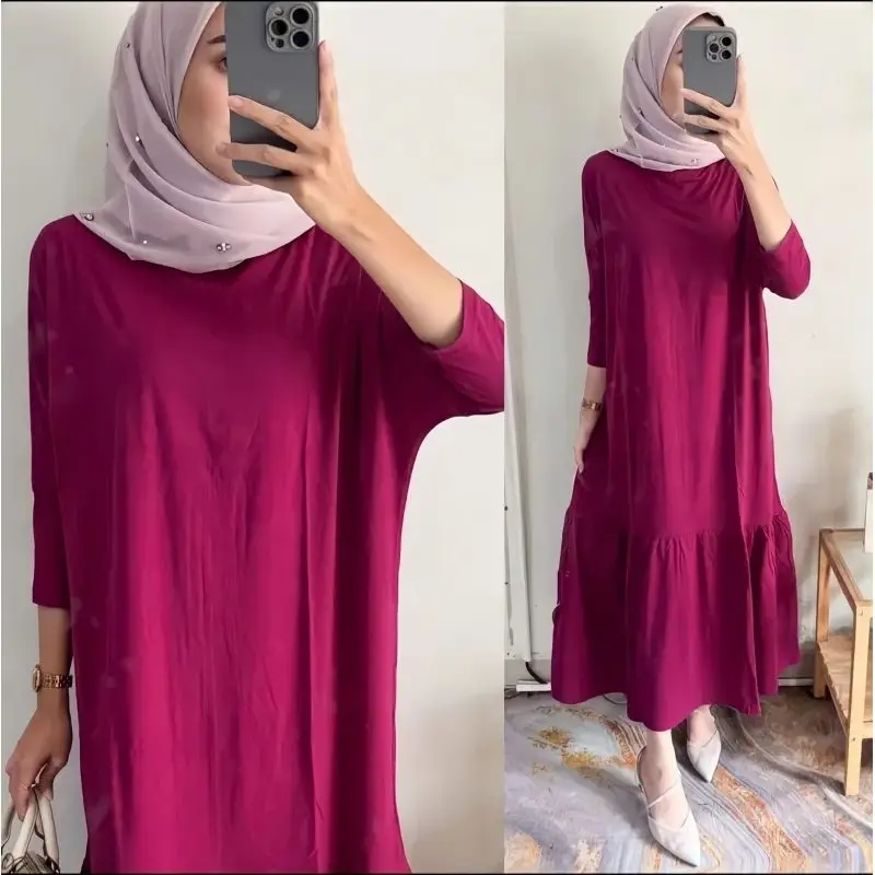 02 PROMO RAFELLA MIDI DRESS REMPEL PREMIUM KAOS COTTON COMBED POLOS WANITA Rayon Rapi