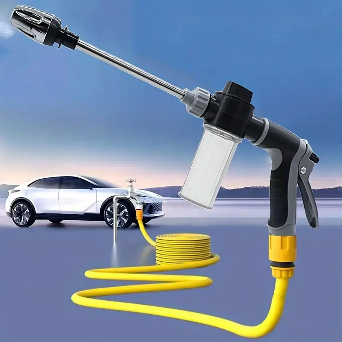 Multifunctional High Pressure Car Wash Water Sprayer, Adjustable Water Sprayer with Copper Tip, Garden Water Sprayer with Quick Connection Adapter, Car Accessories
