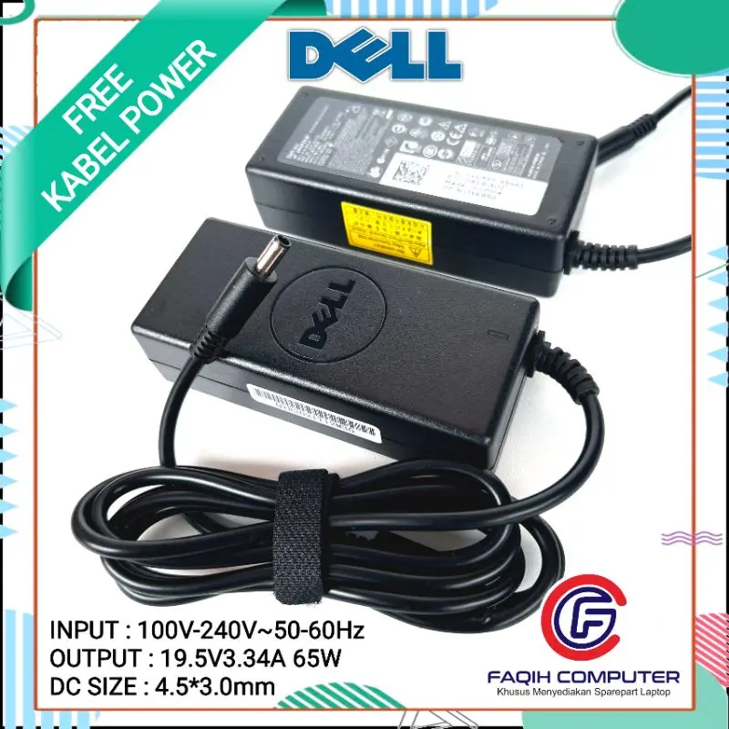 Adaptor Charger Dell Latitude 14 3400 3410 3490 15 3500 3510 3590 65W