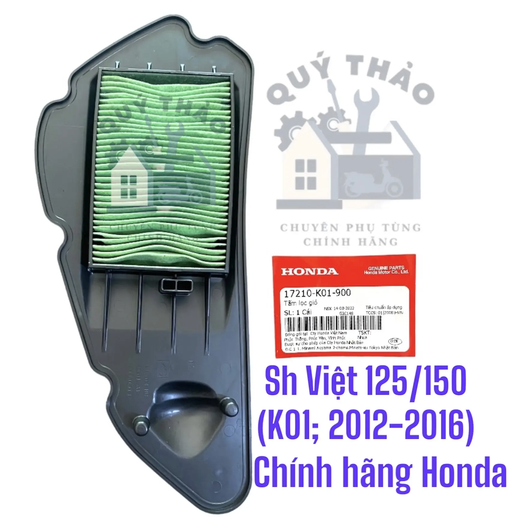 (Chính hãng) Lọc gió xe máy Sh việt  125i/150i các đời Honda Phụ Tùng