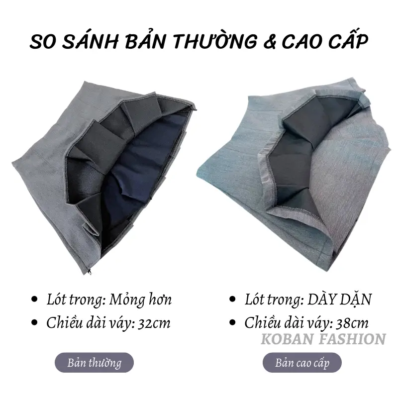 [KB06] Chân váy ngắn xếp ly to KOBAN nữ chất Tuyết Mưa Hàn Cao Cấp dáng tennis màu đen ghi Women Voan Nhung Voi Quần