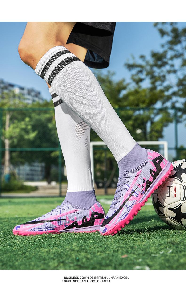 Product Introduction of Popular Fashion Fg/Tf Sport Anti Slip Man Women Soccer Cleat Shoes Boots 23