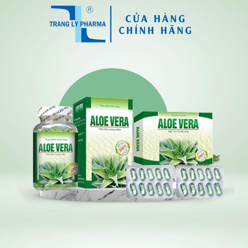 Viên uống Aloe Vera giúp nhuận tràng, hỗ trợ tăng cường tiêu hóa, cải thiện làn da mịn màng lọ 100 viên Trang Ly Pharma 0