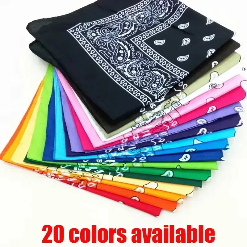 Men Women Cotton Bandana Hairband Cowboy Mens Biker Sports Headwear Hip Hop Wrist Hairwrap Single Sided Head Wrap Scarf
