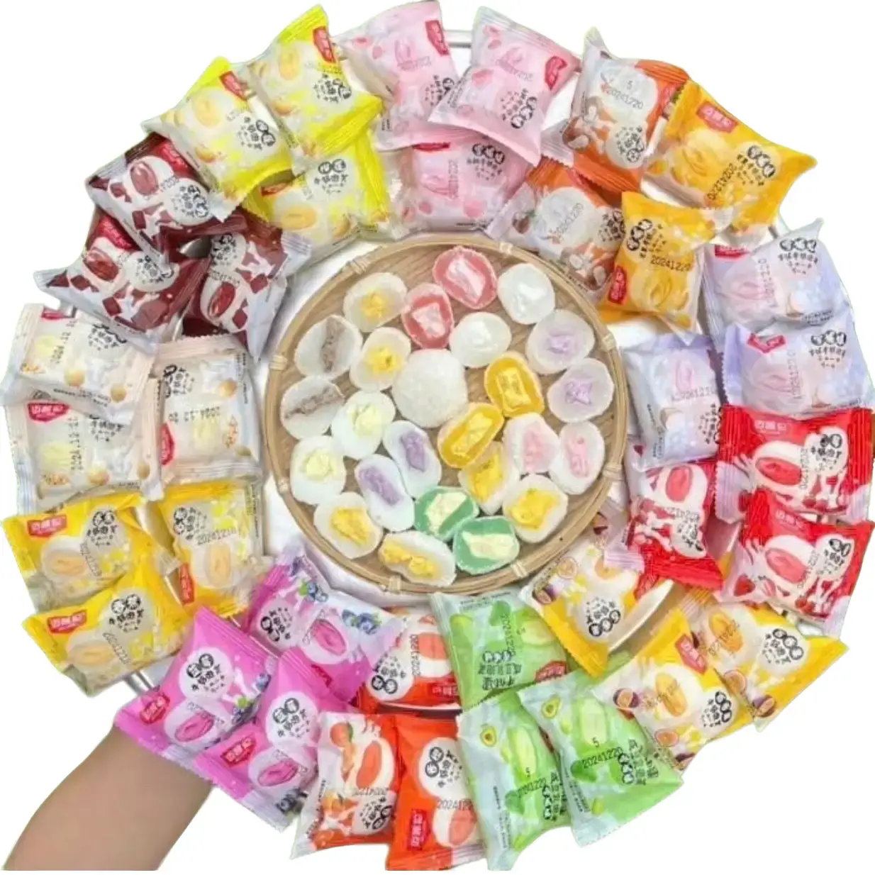￼Bánh Mochi Kem Mix Vị (13 Vị) Sầu Riêng/ Khoai Môn/ Đậu Nành, Bánh Mochi Khoai Môn. Tiệm Ăn Vặt Mẹ Gold