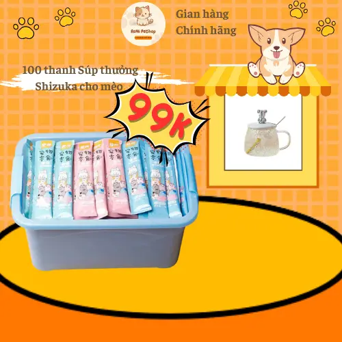 [DEAL SIÊU HỜI] Combo 100 thanh súp Shizuka cho mèo, bổ dưỡng và ngon miệng