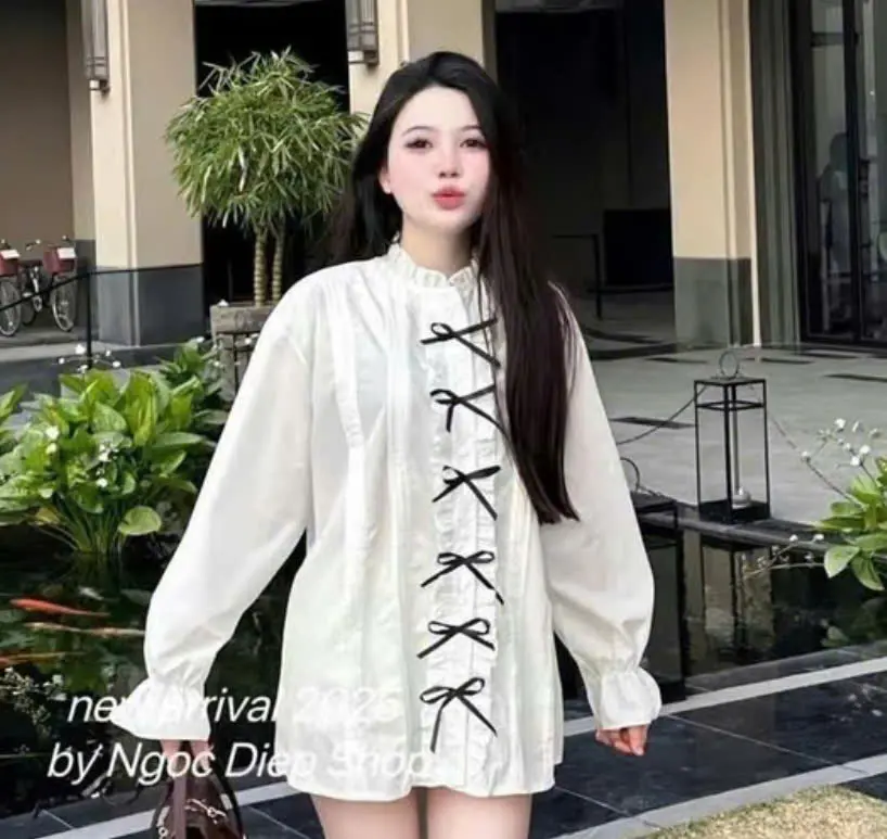 Váy nơ xếp li baby doll siêu xinh sang chảnh tay bồng dễ mặc top nữ Dress Women