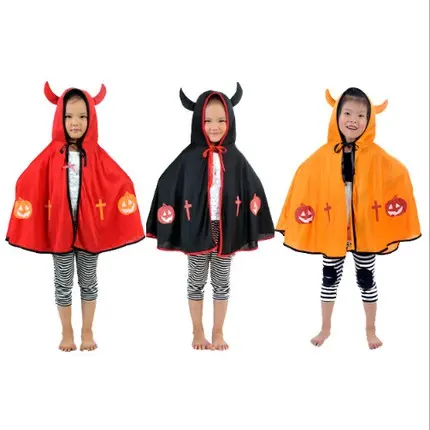 Áo Choàng Có Mũ Sừng Ác Quỷ Halloween Cho Bé Hóa Trang. 3