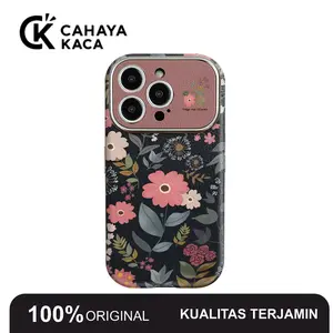 Casing HP Untuk iPhone 16 Pro Max 11 12 13 14 15 Pro XS XR 7+ 8+ Xs Max Casing dengan Gambar Bunga dan Daun 03743