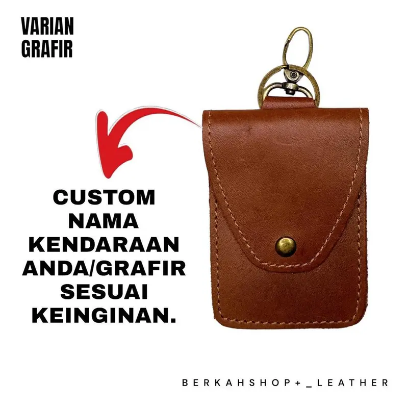 Dompet kunci kantong gantungan STNK Bahan Kulit Sapi Asli Aksesoris Car Simple 6