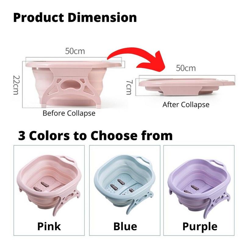 SG Foldable Foot Basin Foot Spa Massage Basin Folding Basin Healthy Foot Relaxing Leg n Foot HOMELY Bath Plastic 5
