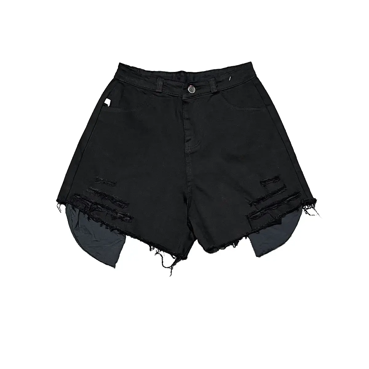 Quần Short Nữ Kaki Lai Tua Túi Lòi Lưng Cạp Cao ,Tôn Dáng Đen Voi Pants Nhung Women Kem quần  sooc  nữ quần  đùi  nữ  lưng  cao
