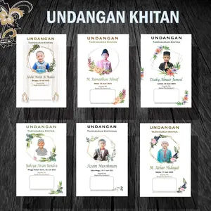 (harga per 100 pcs) undangan sunat model terbaru , undangan khitan unik murah  simple