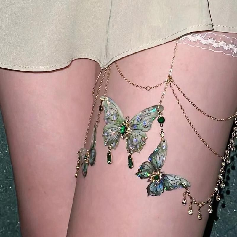 Product Introduction of Luxurious Metal Leg Chain With Butterfly Tassel Thigh Accessory Stylish Equipment For Girls 27