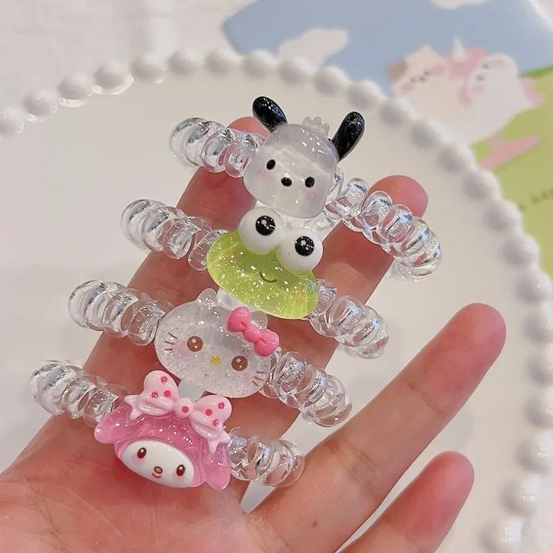 Dây Buộc Tóc Co Giãn, Hello Kitty Và Thiết Kế Ếch Dễ Thương, Dành Cho Nữ, Lấp Lánh, 🎉 lấp lánh 🎉 dây  nơ  buộc  tóc scrunchies băng  đô  đỏ dây  buộc  tóc  nữ  lò  xo
