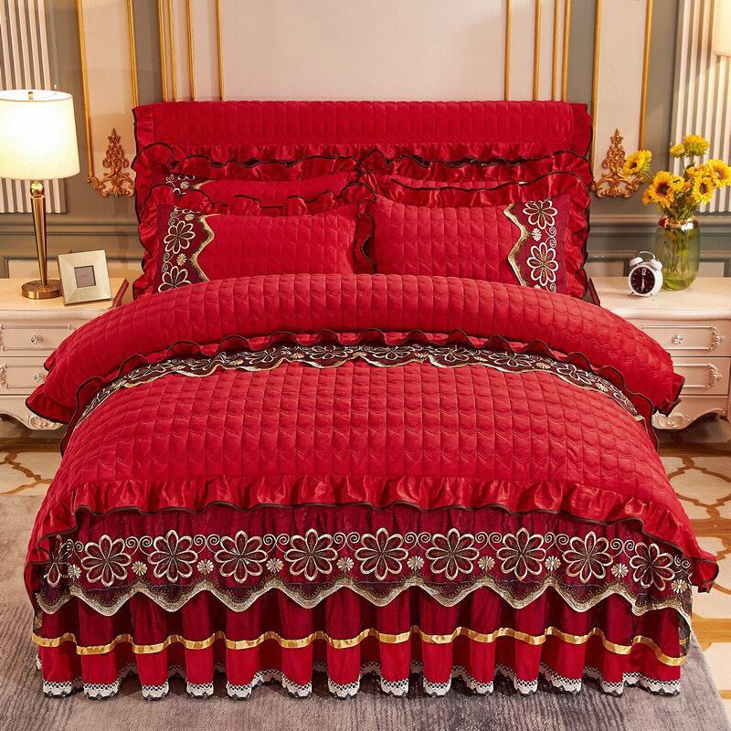 Bộ 4 món chăn ga gối nỉ tuyết nhung trần phủ  cao cấp 1
