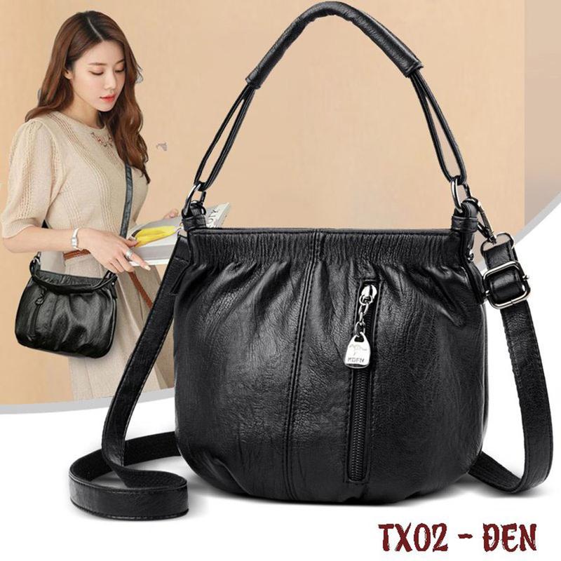 [ AVAMA TX02 ]  Túi Xách Đeo Chéo Nữ Da Cao Cấp Chống nước chống xước- Túi Đeo Vai Sang trọng dự tiệc- Túi Trung Niên dành cho mẹ có 2 màu Đen Nâu Bag Đeo Vai