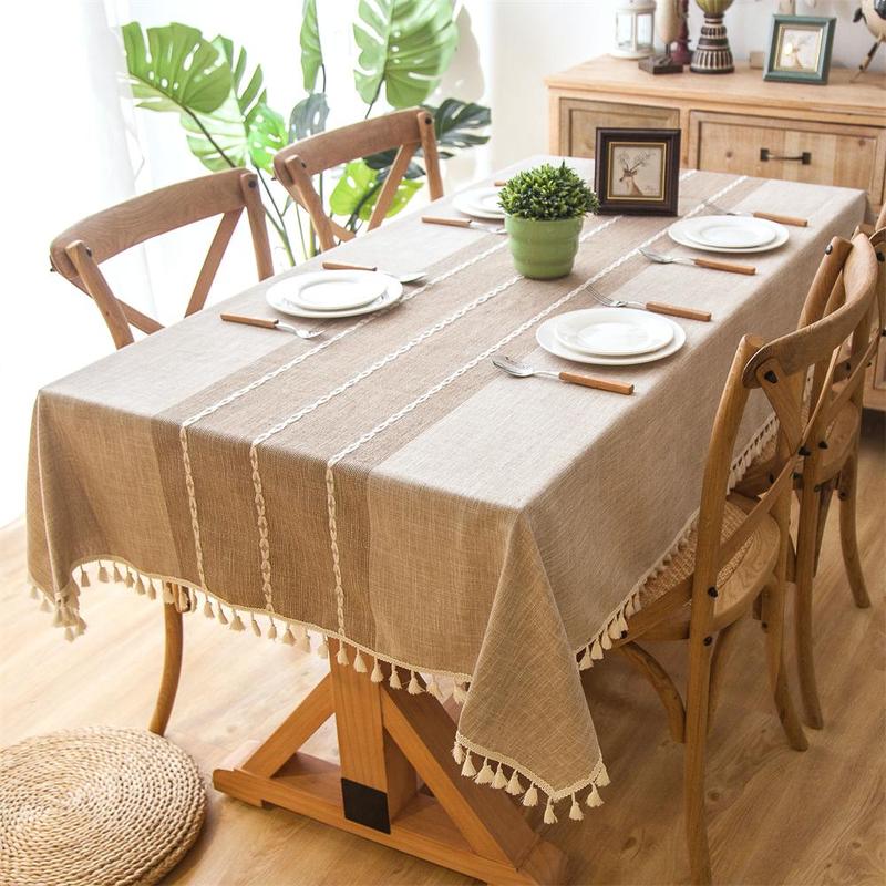 Product Introduction of Solid Color Table Runner, 1 Count Boho Style Tassel Decor Tablecloth, Table Decoration Supplies for Home Kitchen Dining Room Party 4