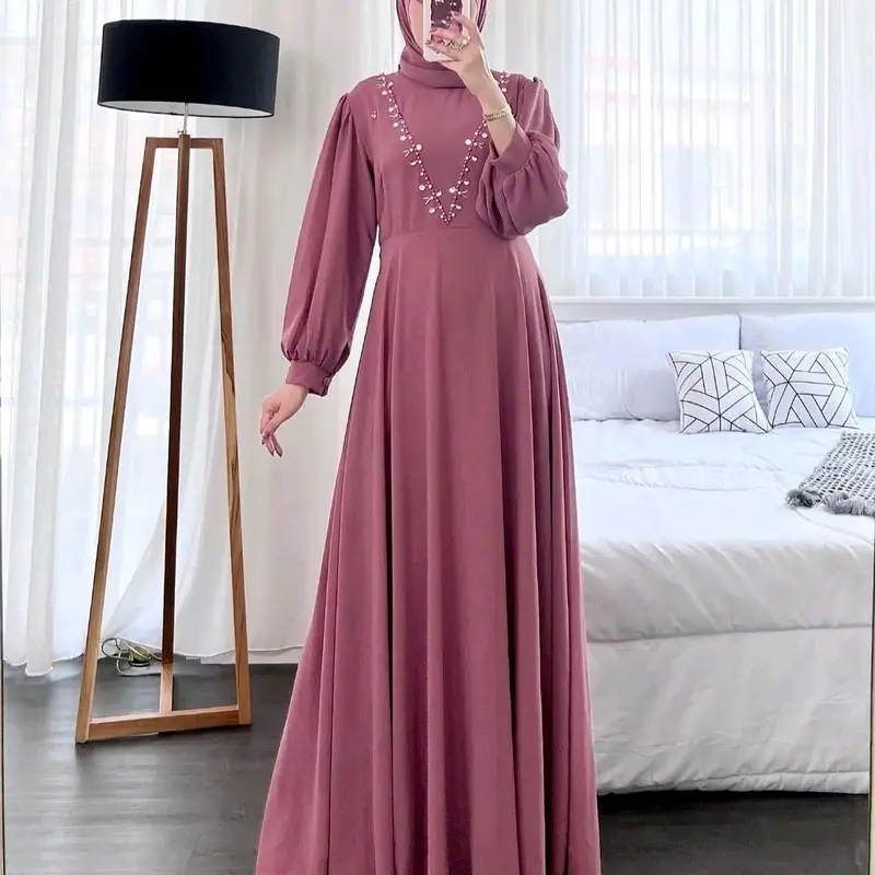 Gamis Jumbo mutiara Elegant Size L XL XXL XXXL 4L Dress High Muda High Muda Muslim Nyaman 2