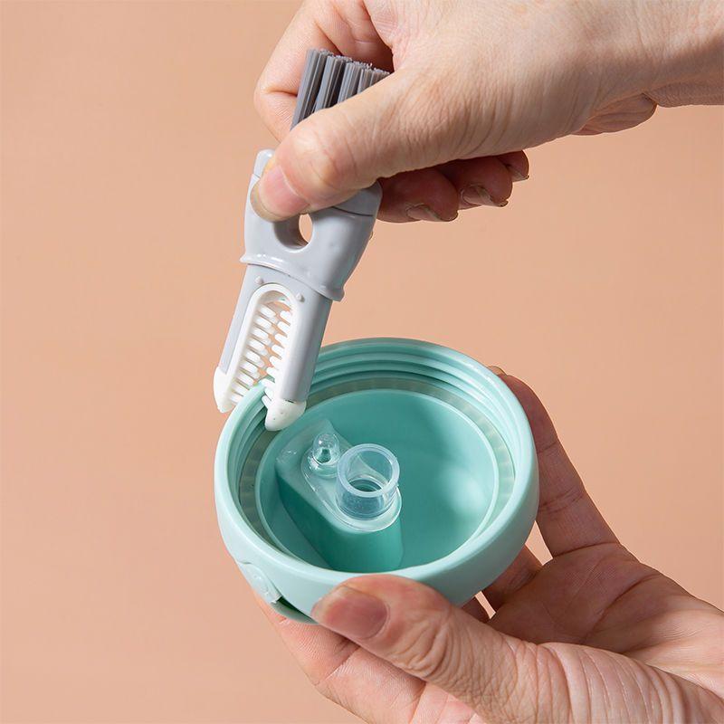 Long handled silicone bottle cleaning brush, five in one cup brush, foldable brush head with no dead corners, multifunctional cup cleaning brush 8