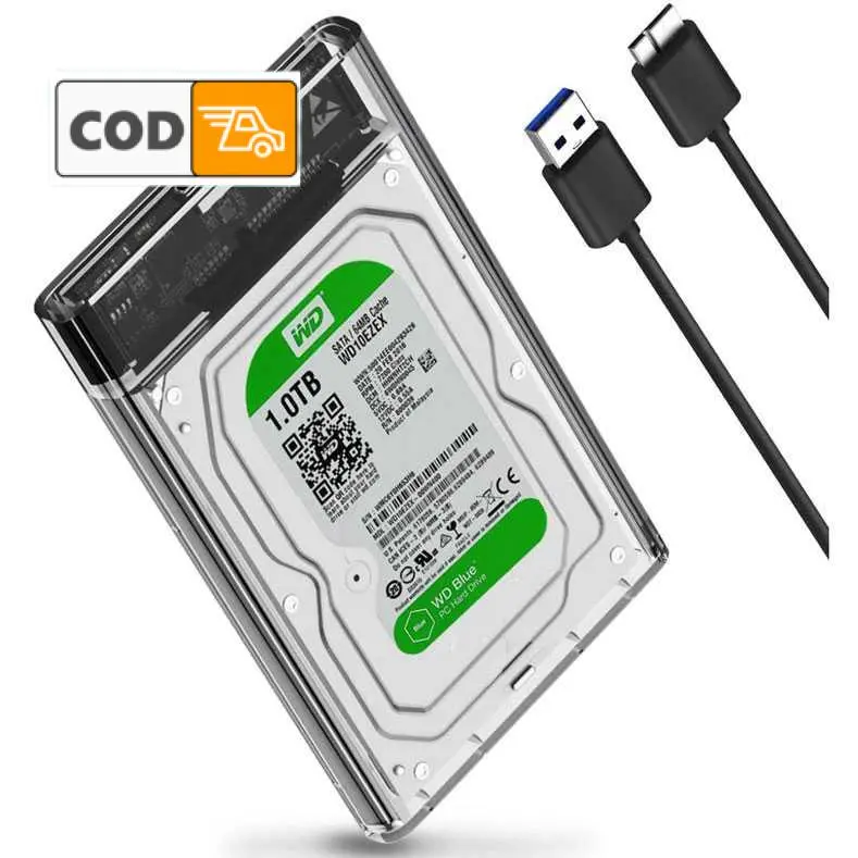 Casing External Harddisk HDD SSD Enclosue Transparent Inch