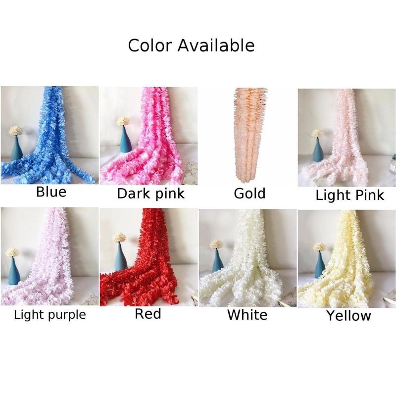 Product Introduction of 1Pcs Artificial Flowers 100cm Artificial Silk Wisteria Flower Vines Home Garden Wedding Decoration Fake Flower String Ornament 0
