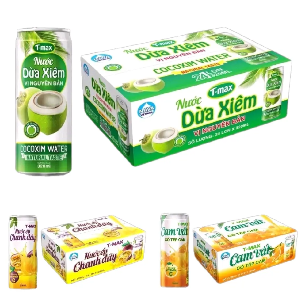 1 thùng nước ngọt (24lon )đóng Lon siêu ngon chọn vị Dừa xiêm, cam vắt , chanh dây