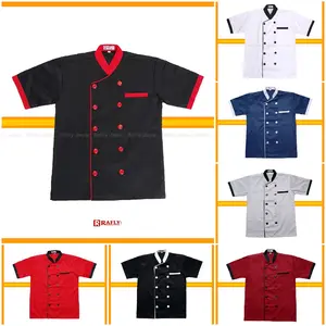 Chef Jacket - Baju Koki Lengan Pendek Pria Wanita - Seragam Koki Chef - Rafly Jaya