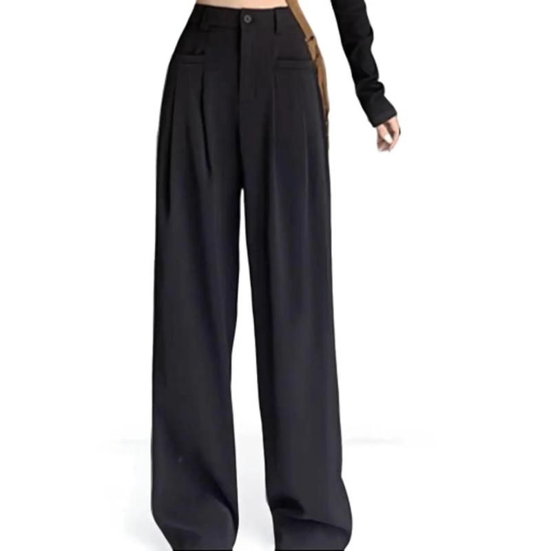 Quần Suông Vải Nữ Túi Kiểu Màu Đen và Xám Dài 109 Cm SV_03 Pants