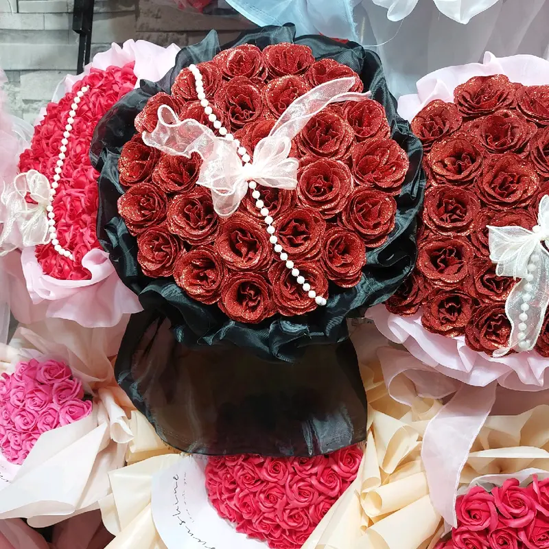 Bó hoa nhũ kim tuyến hình trái tim 25-30 bông - Quà tặng sinh nhật, Valentine, 8/3, 20/10 - Decor, Trang Trí Nhà, Decor Bàn, Decor Phòng 5
